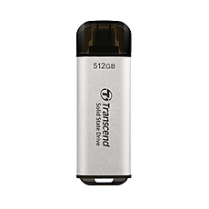 Transcend 512GB, USB External SSD, ESD300S, USB 10Gbps, Type C, Silver
