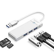 Orico хъб USB3.0 HUB White - 3 x USB3.0, SD, TF - PAPW3AT-U3-015-WH