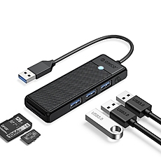 Orico хъб USB3.0 HUB - 3 x USB3.0, SD, TF - PAPW3AT-U3-015-BK