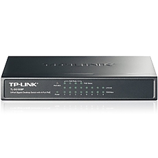 TP-Link TL-SG1008P 8-Port Gigabit Desktop Switch with 4-Port PoE+, 64W PoE Power supply, Supports PoE power up to 30 W for each PoE port, 802.1p/DSCP QoS, IGMP Snooping, Plug and Play, steel case