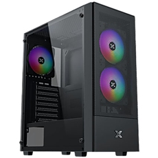 Hero II Air 3F Black EN41655, ATX/M-ATX/MINI ITX, USB3.0 X1, USB2.0 X2, HD AUDIO, Front Meshed Grill & Left TG, 3PCS Z20F Fixed LED Fan