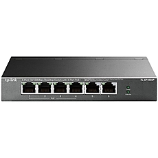 4-port 10/100Mbps Unmanaged PoE+ Switch with 2 10/100Mbps uplink ports, meta case, desktop mount, 4 802.3af/at compliant PoE+ port, 2 10/100Mbps uplink ports, DIP switches for Extend mode, Isolation mode and Priority mode, up to 250m PoE power supply