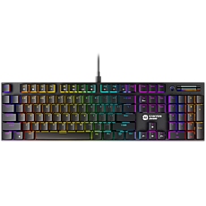 CANYON Cometstrike TKL GK-55, 104keys Mechanical keyboard, 50million times life, with VS11K28A solution, GTMX red switch, RGB backlight, 18 modes, 1.8m PVC cable, metal material + ABS, US layout, size: 436*126*26.6mm, weight:820g, black