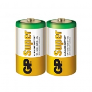Алкална батерия GP SUPER LR20, 2 бр. в опаковка / shrink, 1.5V GP-BA-13A21-S2