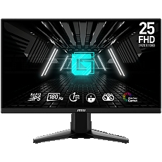 MSI G255F Gaming Monitor, 25" 180Hz, FHD (1920x1080) 16:9, Rapid IPS Anti-glare, 1ms, 300nits, 1000:1, 178°/178°, AMD FreeSync, Adjustable Stand, 1x DP, 2x HDMI, 1xHeadphone out, 3Y Warranty