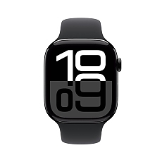Apple Watch S10 GPS 46mm Jet Black Alu Case with Black Sport Band - S/M