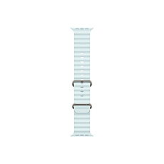 Apple Watch 49mm Band: Ice Blue Ocean Band - Natural Titanium Finish