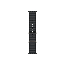 Apple Watch 49mm Band: Black Ocean Band - Natural Titanium Finish