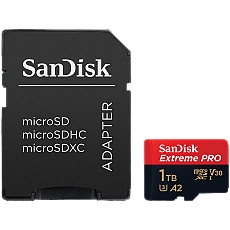 SANDISK Extreme PRO 1TB microSDXC + SD Adapter + 2 years RescuePRO Deluxe up to 200MB/s & 140MB/s Read/Write speeds A2 C10 V30 UHS-I U3