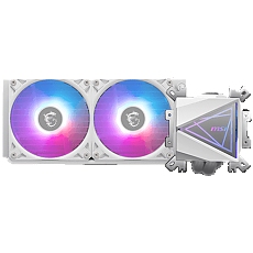 MSI MAG CORELIQUID I240 WHITE 2x 120mm ARGB Fans, Aluminium Radiator, Loop Dynamic Bearing, Intel LGA 1150/1151/1155/1156/1200/1700/1851, AMD AM5/AM4, 3Y Warranty