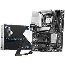 MSI PRO B860-P WIFI, ATX, LGA 1851, 4x DDR5 Dual Channel DDR5 up to 8600(OC)MHz, 4x PCIe x16 slot, 3x M.2 slot, 4x USB 2.0, 2x USB 5Gbps, 2x USB 10Gbps, 1x USB 40Gbps Type-C, HDMI, DP, 7.1 HD Audio, 5G LAN, WiFi, BT, 3Y