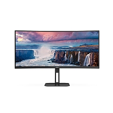 AOC CU34V5C/BK, 34" Curved 1500R VA WLED, 3440x1440@100Hz, 4ms GtG, 1ms MPRT, 300cd m/2, 3000:1, 20M:1 DCR, Adaptive Sync, FlickerFree, Low Blue Light, 5Wx2, Tilt, Height Adjust, Swivel, HDMI, DP, USB hub