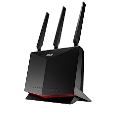 Asus 4G Router, 4G-AC86U, AC2600, 4G+ Cat. 12, LTE: Downlink 600 Mbps / Uplink 150 Mbps, 128MB/512MB Flash/RAM, Captive portal,  Aiprotection Pro, Adaptive QoS, VPN server/client, IPTV, MU-MIMO, Beamforming,Black