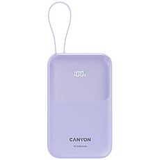 CANYON power bank OnPower 101 built-in cable 10000 mAh PD22.5W Purple