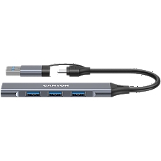 CANYON hub DS-02 4in1 USB-A/C Grey
