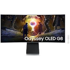 Monitor LED Samsung LS34DG850SUXDU Odyssey G85SD, 34"   Ultra WQHD Curved 1800R 21:9 (3440x1440) OLED 174Hz, 250 cd/m2, 1m:1, HDR400, 0.03ms (GTG), 178/178, FreeSync, 1xDP 2xHDMI, USB Hub, Speakers 3.5 Jack, Remote, 2Y