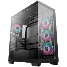 DeepCool CG580 4F, Mid Tower, Mini-ITX/Micro-ATX/ATX, Rear Connector support, 2xUSB3.0, 1x Type-C Gen2, 1xAudio, 3x120mm ARGB Reverse Fans, 1x120mm ARGB Fan, Tempered Glass, Mesh Panel, Black, R-CG580-BKADA4-G-1