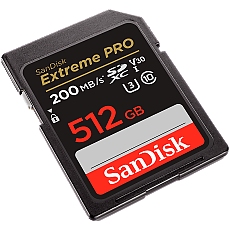 SanDisk Extreme PRO 512GB SDXC Memory Card + 2 years RescuePRO Deluxe up to 200MB/s & 140MB/s Read/Write speeds, UHS-I, Class 10, U3, V30