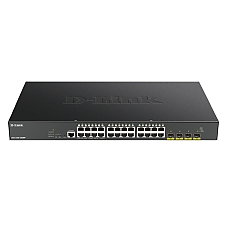 D-Link 24-port Gigabit PoE Smart Managed Switch with 4x 10G SFP+ ports, 370Watts