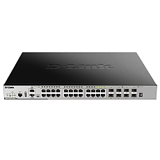 D-Link 20-port GE PoE 370W Layer 3 Stackable Managed Gigabit Switch including 4-port Combo 4-port Combo
