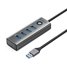 Orico хъб HUB USB3.0 4 port, Aluminium, Grey - PDD4U-U3-015-GY