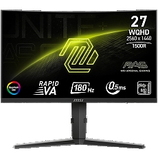 MSI MAG 275CQRF QD E2 Gaming Monitor, 27" 180Hz, WQHD (2560x1440) 16:9, Rapid VA, Anti-glare, Quantum Dot, 0.5ms, 300nits, 5000:1, 178/178, 1500R Curve, AMD FreeSync, HDR Ready, Adjustable Stand, 1x DP, 2x HDMI, 1x Type-C, USB Hub, 3Y Warranty