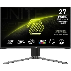 MSI MAG 27CQ6PF Curved Gaming Monitor, 27" 180Hz, WQHD (2560x1440) 16:9, Rapid VA Anti-glare, 1500R Curve, 0.5ms, 300nits, 5000:1, 178/178, AMD FreeSync, HDR Ready, Adjustable Stand, 1x DP, 2x HDMI, 3Y Warranty