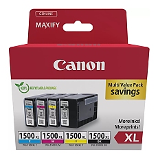 Canon PGI-1500XL BK/C/M/Y Multi Pack + Canon Plus Glossy II PP-201, 10x15 cm, 100 sheets