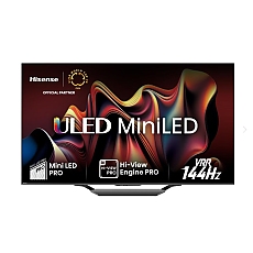 Hisense 85" U7NQ, 4K Ultra HD 3840x2160, ULED, FALD, Quantum Dot, 144Hz, IPS, HDR 10+, HLG, Dolby Vision IQ, Dolby Atmos, Smart TV, WiFi 5GHz, WiFi Direct, BT, Anyview Cast, 4xHDMI, 2xUSB, LAN, CI+, DVB-T2/C/S2, Black