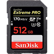 SanDisk Extreme 512GB SDXC Memory Card + 1 year RescuePRO Deluxe up to 180MB/s & 130MB/s Read/Write speeds, UHS-I, Class 10, U3, V30