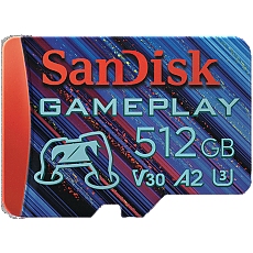 SanDisk GamePlay microSDXC UHS-I Card, 512GB Gaming microSDXC, 190MB/s, 130MB/s W, UHS-I, V30, U3, C10, no JC, RPD1, 4x6 Blister