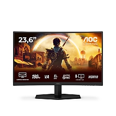 AOC C24G42E, 23.6" VA Curved 1500R, WLED, 1020x1080@180Hz, 4ms GtG, 0.5ms MPRT, 250cd m/2, 3000:1, 80M:1 DCR, Adaptive Sync, FlickerFree, Low Blue Light, 2Wx2, Tilt, 2xHDMI, DP