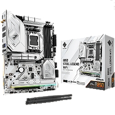 ASROCK MB Desktop B850 STEEL LEGEND WIFI, AM5, 4x DDR5, 1x PCIe 5.0 x16, 1x Blazing M.2(PCIe Gen5x4), 3x Hyper M.2, 4x SATA3, RAID 0, 1, 10, 7.1 CH HD Audio, 1x HDMI, 9x USB 3.2, 8x USB 2.0, 3x USB-C, 2.5G LAN, 2x Wi-Fi 7, 1x HDMI, 1x SPDIF, ATX