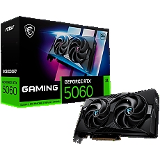 MSI Video Card NVIDIA GeForce RTX 5060 8G GAMING OC, 8GB GDDR7, 128-bit, 2640 MHz Boost, 3840 CUDA Cores, PCIe 5.0 (x8), 3x DP 2.1b, HDMI 2.1b, RAY TRACING, Dual Fan, 155W TDP, 8-pin PCIe Power, G-SYNC, 2-Slot, 3Y