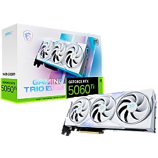MSI Video Card NVIDIA GeForce RTX 5060 Ti 16G GAMING TRIO OC WHITE, 16GB GDDR7, 128-bit, 2662 MHz Boost, 4608 CUDA Cores, PCIe 5.0 (x8), 3x DP 2.1b, HDMI 2.1b, RAY TRACING, Triple Fan, 180W TDP, 16-pin PCIe 5.0 (12V-2x6), G-SYNC, 2.25-Slot, 3Y