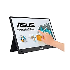 Asus ZenScreen Touch MB16AMTR portable monitor, 16 '' FHD (1920 x 1080), IPS, 10-point touch, 250 cd/m2,Built-in Battery, Hybrid Signal Solution, Mini-HDMI, ergo kickstand, tripod socket, ASUS Flicker Free and Low Blue Light technologies, 2 x1w, Black