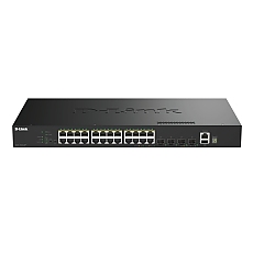 D-Link 24 Ports GE PoE (30W) + 4 Ports 10G SFP+ Smart Managed Switch, 370W