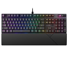 Asus ROG Strix Scope II RX Gaming Keyboard, IP57, Dampening Foam, Pre-lubed ROG RX Red Optical Switches, UV-Coated ABS Keycaps, multi-function controls, Xbox Game Bar function hotkeys, RGB-Black