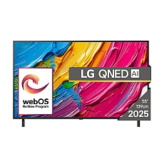LG 55QNED80A3A, 55" 4K QNED HDR Smart TV, 3840x2160, DVB-T2/C/S2, Alpha 7 AI Processor, HDR10 / HLG, webOS 25 ThinQ, VRR / ALLM / HGiG, 4K Upscaling, WiFi 5, Voice Controll, Bluetooth 5.1, AirPlay 2, LAN, CI, HDMI, SPDIF, Google Cast, 2 pole Stand