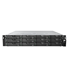 Asustor AS7212RDX, 2U 12-bay NAS, AMD Ryze 7 Pro 7745 Octa-Core 3.8GHz (up to 5.3GHz), 16GB ECC DDR5-4800 UDIMM (Max. 192GB),12 x SATA3 6Gb/s; 3.5"/2.5" HDD/SSD,1x M.2 NVMe slot (PCIe Gen5 x4), 2x GLAN 2x 10GLAN (10G/1G), Redundant 550W, Rail Kit, Black