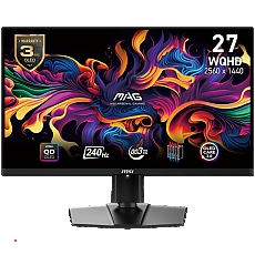 MSI MAG 271QPX QD-OLED E2 Gaming Monitor, 27" 240Hz, UHD (2560x1440) 16:9, QD-OLED, 0.03ms, 250nits, 1500000:1, 178/178, AMD FreeSync Premium, Adjustable Stand, 1x DP, 2x HDMI, 1x Type-C, 1x Headphone out, 3Y Warranty