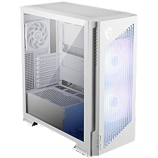 MSI MPG VELOX 300R AIRFLOW PZ WHITE, Mid-Tower, E_ATX/ATX(Back-connect supported)/M-ATX/ITX, 2x USB 3.2, 1x USB Type-C 20Gbs, 1x Audio/Mic, LED Button, ARGB Fan Hub, 2x 160mm ARGB + 1x 120mm Black Dual Layer Blades Fans, Mesh Panel, Tempered Glass