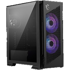 MSI MPG VELOX 300R AIRFLOW PZ, Mid-Tower, E_ATX/ATX(Back-connect supported)/M-ATX/ITX, 2x USB 3.2, 1x USB Type-C 20Gbs, 1x Audio/Mic, LED Button, ARGB Fan Hub, 2x 160mm ARGB + 1x 120mm Black Dual Layer Blades Fans, Mesh Panel, Tempered Glass, Black