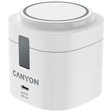 Canyon 4 in 1 Wireless Charging Stand, 30W max, Size: 70x70x70.3mm, weight: 414g, with 65W charger and 1M cable, white