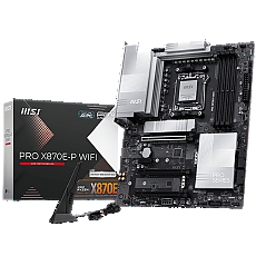 MSI PRO X870E-P WIFI, ATX, Socket AM5, 4x DDR5 Dual Channel DDR5 up to 8200(OC)MHz, 3x PCIe x16 slot, 3x M.2 slot, 4x USB 2.0, 2x USB 5Gbps, 2x USB 10Gbps, 1x 20Gbps Type-C, 1x 40Gbps Type-C, HDMI, 7.1 HD Audio, 5G LAN, WiFI 7, BT, 3Y