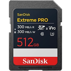 SANDISK Extreme PRO 512GB SDXC Memory Card, 300MB/s Read & Write speeds, 8K, V90, UHS-II