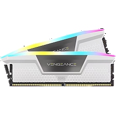 Corsair DDR5, 6000MT/s 32GB 2x16GB DIMM, Unbuffered, 36-36-36-76, Std PMIC, XMP 3.0, VENGEANCE RGB DDR5 White Heatspreader, Black PCB, 1.35V