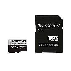 Transcend 512GB micro SD w/ adapter UHS-I U3, High Endurance