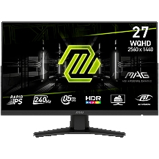 MSI MAG 274QF x24 Gaming Monitor, 27" 240Hz, WQHD (2560x1440) 16:9, Rapid IPS Anti-glare, 0.5ms, 250nits, 1000:1, 178/178, AMD FreeSync Premium, Tilt, 1x DP, 2x HDMI, 1x Headphone out, 3Y Warranty