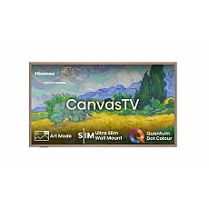 Hisense CanvasTV, 55",QLED 4K Ultra HD 3840x2160, 144hz, 4000:1, 400 nits, 16:9,VIDAA Smart OS,DTS Virtual X,HDR,HDR 10+,Dolby vision IQ, 4 xHDMI,DVB-T2/T/C/S2/S, Black